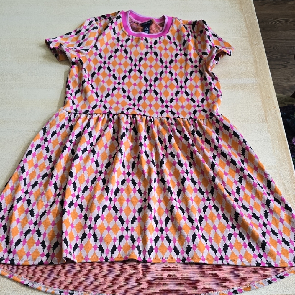 Colorful Geometric Pattern Kids Dress Size L 10-12